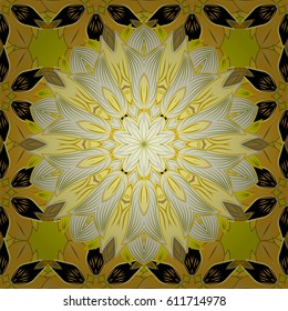 Multicolor ornament of small simple flowers, vector abstract seamless pattern for fabric or textile design.