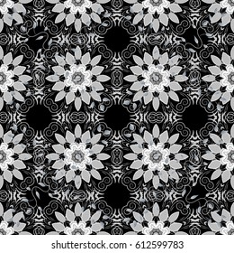 Multicolor ornament of small simple flowers, vector abstract seamless pattern for fabric or textile design.
