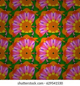 Multicolor ornament of small simple flowers, vector abstract seamless pattern for fabric or textile design.
