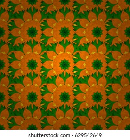 Multicolor ornament of small simple flowers, vector abstract seamless pattern for fabric or textile design.