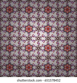 Multicolor ornament of small simple flowers, vector abstract seamless pattern for fabric or textile design.