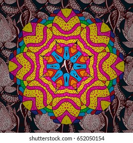 Multicolor ornament of small simple flowers, vector abstract seamless pattern for fabric or textile design.