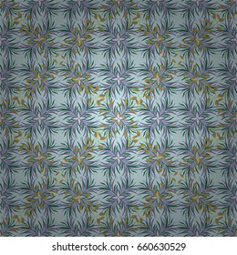 Multicolor ornament of small simple flowers, vector abstract seamless pattern for fabric or textile design.