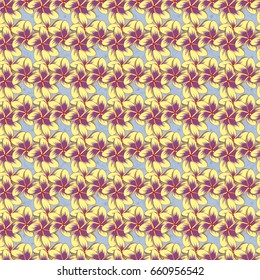 Multicolor ornament of small simple flowers, vector abstract seamless pattern for design and textile.