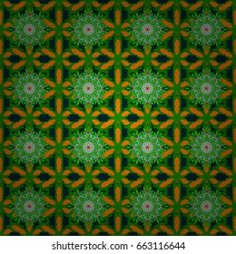 Multicolor ornament of small simple flowers, vector abstract seamless pattern for fabric or textile design.