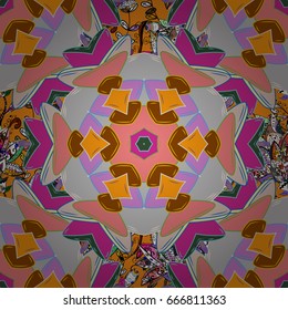 Multicolor ornament of small simple flowers, vector abstract seamless pattern for fabric or textile design.