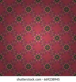 Multicolor ornament of small simple flowers, vector abstract seamless pattern for fabric or textile design.