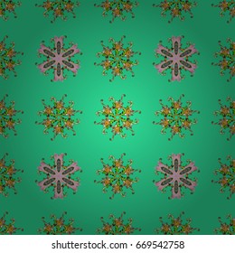 Multicolor ornament of small simple flowers, vector abstract seamless pattern for fabric or textile design.