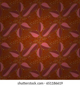 Multicolor ornament of small simple leaves, vector abstract seamless pattern for fabric or textile design.