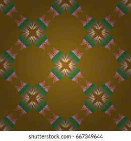 Multicolor ornament of small simple pink flowers, vector abstract seamless pattern for fabric or textile design.