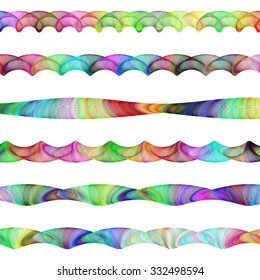 Multicolor ornamental line divider design set