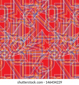Multicolor Outline Pattern in stars and circle shapes