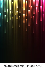 multicolor overlap pixel speed in dark background, geometric layer motion backdrop, simple technology template, vector illustration