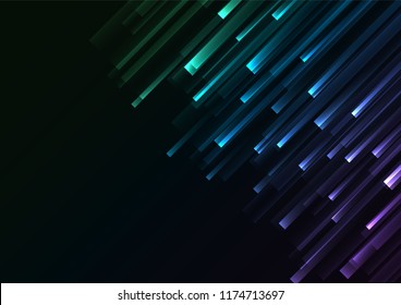 multicolor overlap pixel speed in dark background, geometric layer motion backdrop, simple technology template, vector illustration