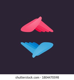 Multicolor overlapping hands in a circle logo. Perfect icon for a business advertising, friendship infographics, modern identity, etc.