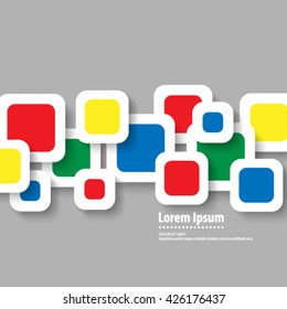 Multicolor Overlapping Squares Layout/Design Cover Background