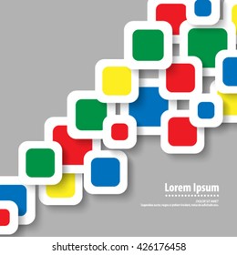 Multicolor Overlapping Squares Layout/Design Cover Background