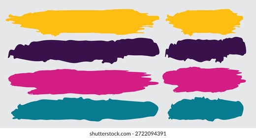 Texturas de trazo de pincel de pintura multicolor aisladas