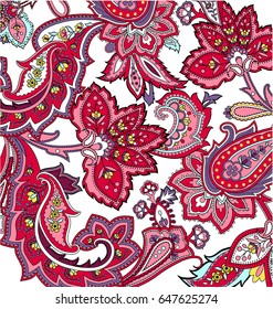 Multicolor paisley ornament vector 