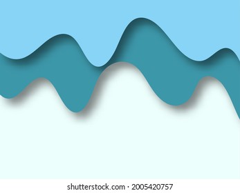 Multicolor paper layers 3D paper with gradient on blue vector background. Abstract paper cut texture for topography website template or smooth origami paper shape concept