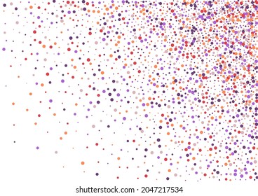 Multicolor Party Round Illustration. Festive Dot Background. Pink Circle Wedding Card. Pastel Confetti Texture.