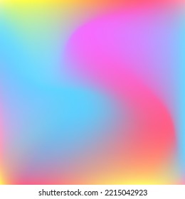 Multicolor Pastel Curve Color Green Swirl Gradient Mesh. Rainbow Neon Happy Fluid Blurred Gradient Background. Purple Yellow Pink Blue Smooth Surface. Light Wavy Dynamic Liquid Water Background.