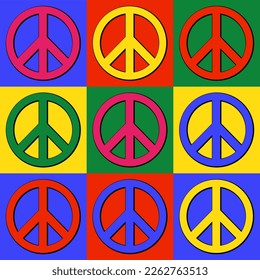 Multicolor Peace Symbol pattern vector illustration