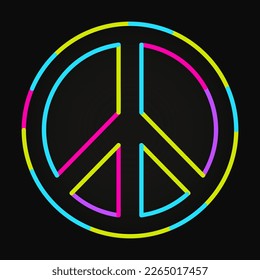 Multicolor Peace Symbol pattern vector illustration