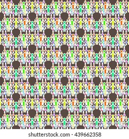 Multicolor people on brown background. Seamless pattern