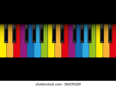 Multicolor piano roll, illustration