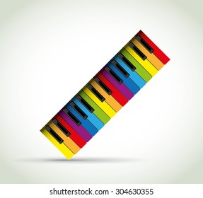 Multicolor piano roll, illustration