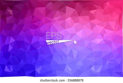 multicolor pink, blue geometric rumpled triangular low poly origami style gradient illustration graphic background. Vector polygonal design for your business.