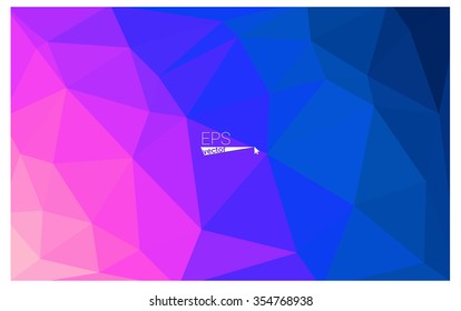multicolor pink, blue geometric rumpled triangular low poly origami style gradient illustration graphic background. Vector polygonal design for your business.