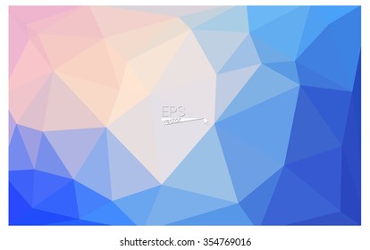 multicolor pink, blue geometric rumpled triangular low poly origami style gradient illustration graphic background. Vector polygonal design for your business.