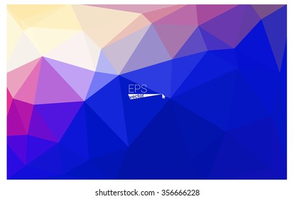 multicolor pink, blue geometric rumpled triangular low poly origami style gradient illustration graphic background. Vector polygonal design for your business.