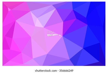 multicolor pink, blue geometric rumpled triangular low poly origami style gradient illustration graphic background. Vector polygonal design for your business.