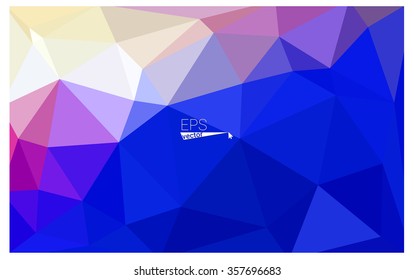 multicolor pink, blue geometric rumpled triangular low poly origami style gradient illustration graphic background. Vector polygonal design for your business.