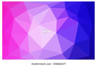 multicolor pink, blue geometric rumpled triangular low poly origami style gradient illustration graphic background. Vector polygonal design for your business.