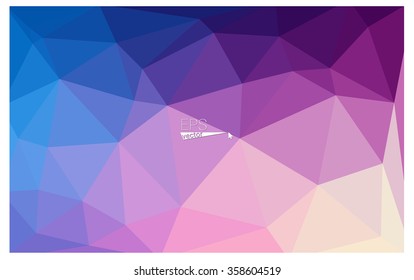 multicolor pink, blue geometric rumpled triangular low poly origami style gradient illustration graphic background. Vector polygonal design for your business.
