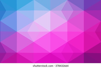 Multicolor pink, blue polygonal illustration, which consist of triangles. Geometric background in Origami style with gradient. Triangular design for your business.