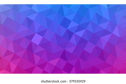 Multicolor pink, blue polygonal illustration, which consist of triangles. Geometric background in Origami style with gradient. Triangular design for your business.