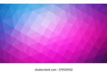 Multicolor pink, blue polygonal illustration, which consist of triangles. Geometric background in Origami style with gradient. Triangular design for your business.