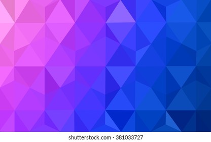 Multicolor pink, blue polygonal illustration, which consist of triangles. Geometric background in Origami style with gradient. Triangular design for your business.