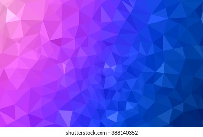 Multicolor pink, blue polygonal illustration, which consist of triangles. Geometric background in Origami style with gradient. Triangular design for your business.