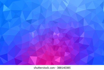 Multicolor pink, blue polygonal illustration, which consist of triangles. Geometric background in Origami style with gradient. Triangular design for your business.