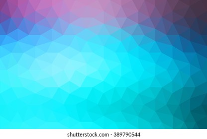 Multicolor pink, blue polygonal illustration, which consist of triangles. Geometric background in Origami style with gradient. Triangular design for your business.