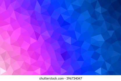 Multicolor pink, blue polygonal illustration, which consist of triangles. Geometric background in Origami style with gradient. Triangular design for your business.
