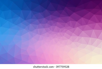Multicolor pink, blue polygonal illustration, which consist of triangles. Geometric background in Origami style with gradient. Triangular design for your business.