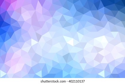 Multicolor pink, blue polygonal illustration, which consist of triangles. Geometric background in Origami style with gradient. Triangular design for your business.