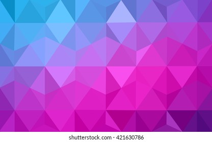 Multicolor pink, blue polygonal illustration, which consist of triangles. Geometric background in Origami style with gradient. Triangular design for your business.